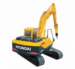 Гусеничный экскаватор hyundai r220lc-9s с гидромолотом в Серпухове фото